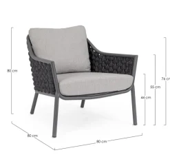 Online Bizzotto POLTRONA ANTRACITE QS22/GRAPHITE - EVERLY