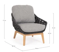 Hot Bizzotto POLTRONA ANTRACITE - TAMIRES