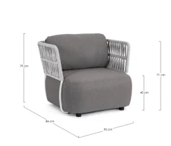 Best Bizzotto POLTRONA BIANCO/GRIGIO - PALMER