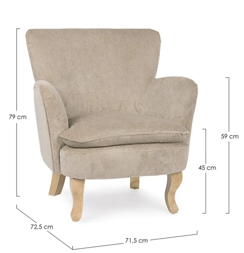 Bizzotto POLTRONA COLOR TORTORA - CHENILLE