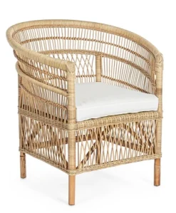 Sale Bizzotto POLTRONA CON CUSCINO IN FIBRE NATURALI - JOSEFINA