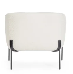 Clearance Bizzotto POLTRONA EFFETTO BOUCLE' BIANCO - CLAUDINE