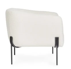 Clearance Bizzotto POLTRONA EFFETTO BOUCLE' BIANCO - CLAUDINE