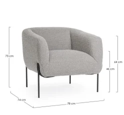 Best Bizzotto POLTRONA EFFETTO BOUCLE' GRIGIO - CLAUDINE