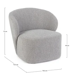 Discount Bizzotto POLTRONA EFFETTO BUCLE' GRIGIO - BABILA