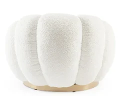 Discount Bizzotto POLTRONA GIREVOLE EFFETTO BOUCLE' BIANCO - FLOREL
