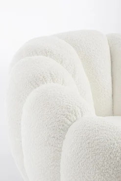 Discount Bizzotto POLTRONA GIREVOLE EFFETTO BOUCLE' BIANCO - FLOREL