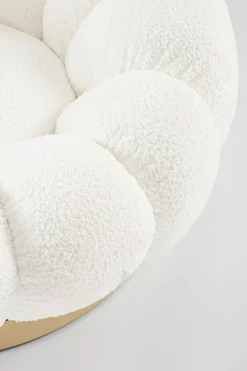 Discount Bizzotto POLTRONA GIREVOLE EFFETTO BOUCLE' BIANCO - FLOREL