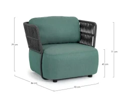 Discount Bizzotto POLTRONA IN ALLUMINIO ANTRACITE - PALMER