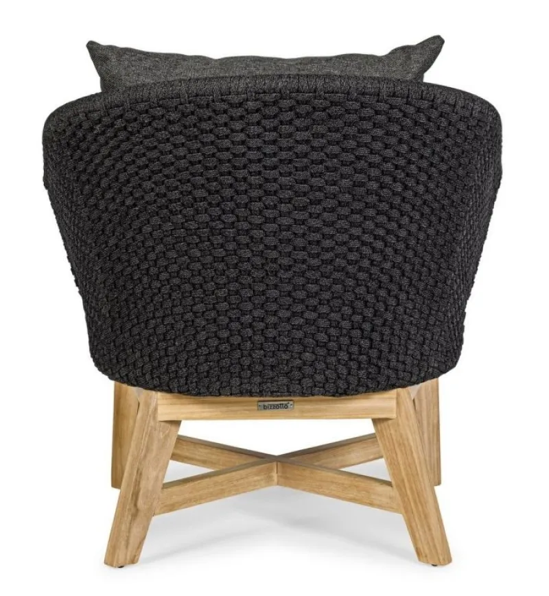 Outlet Bizzotto POLTRONA IN CORDA PER ESTERNO ANTRACITE - COACHELLA