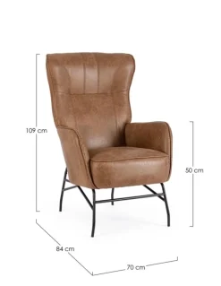 Outlet Bizzotto POLTRONA IN ECOPELLE MARRONE - NASIRA