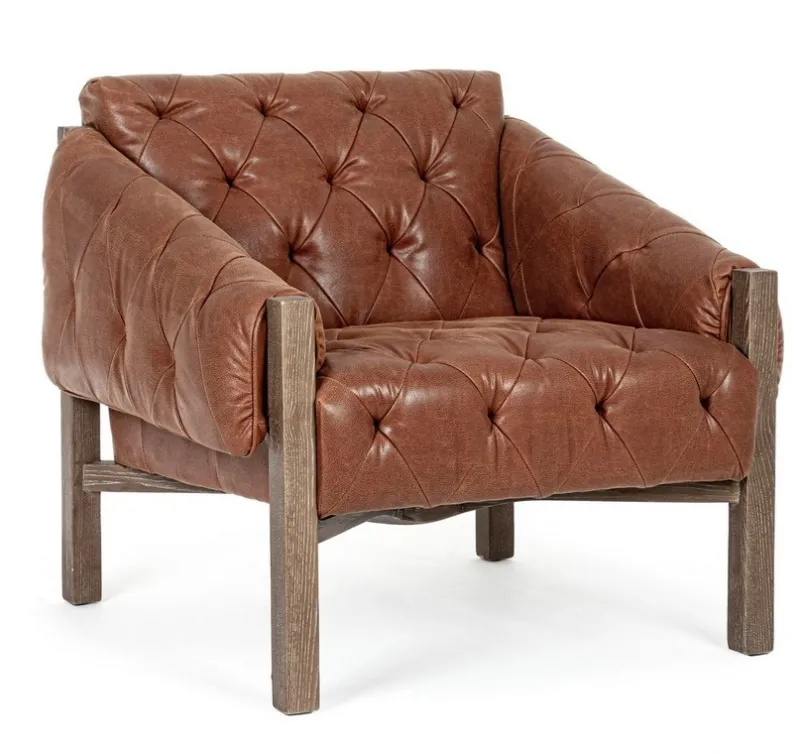 Best Bizzotto POLTRONA IN ECOPELLE MARRONE - HARRISON