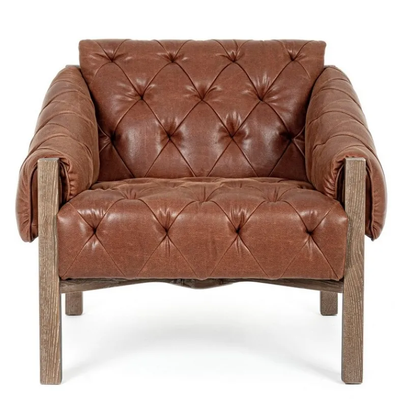 Best Bizzotto POLTRONA IN ECOPELLE MARRONE - HARRISON