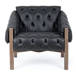 New Bizzotto POLTRONA IN ECOPELLE NERO - HARRISON