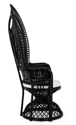 Online Bizzotto POLTRONA IN FIBRE NATURALI SFODERABILE NERO - PEACOCK