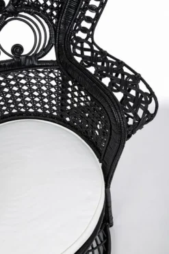 Online Bizzotto POLTRONA IN FIBRE NATURALI SFODERABILE NERO - PEACOCK