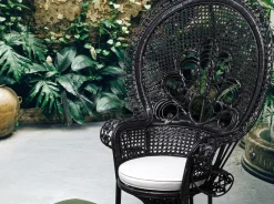 Online Bizzotto POLTRONA IN FIBRE NATURALI SFODERABILE NERO - PEACOCK