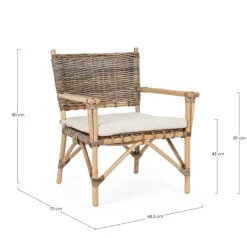 Online Bizzotto POLTRONA IN FIBRE NATURALI CON CUSCINO - TARIFA