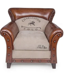 Discount Bizzotto POLTRONA IN PELLE - CHARLESTON