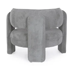 Discount Bizzotto POLTRONA IN TESSUTO GRIGIO - AISHA