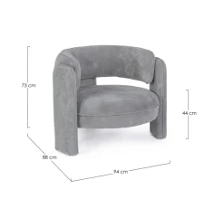 Discount Bizzotto POLTRONA IN TESSUTO GRIGIO - AISHA