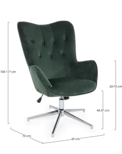 Clearance Bizzotto POLTRONA IN VELLUTO VERDE - FARIDA