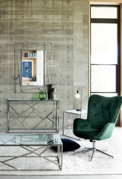 Clearance Bizzotto POLTRONA IN VELLUTO VERDE - FARIDA