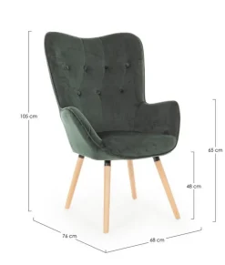 Best Bizzotto POLTRONA IN VELLUTO VERDE BOSCO - JULIET