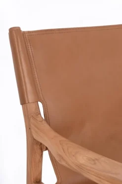 Hot Bizzotto POLTRONA LOUNGE IN PELLE COGNAC - CAROLINE