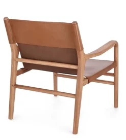 Hot Bizzotto POLTRONA LOUNGE IN PELLE COGNAC - CAROLINE