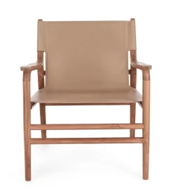 Hot Bizzotto POLTRONA LOUNGE IN PELLE TORTORA- CAROLINE