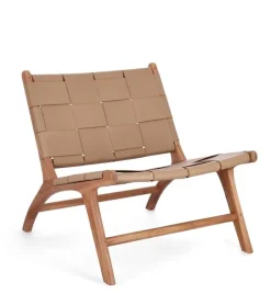 Online Bizzotto POLTRONA LOUNGE IN PELLE TORTORA - JOANNA