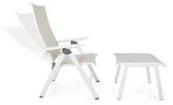 Online Bizzotto POLTRONA RECLINABILE IN ALLUMINIO PIEGHEVOLE BIANCA - CRUISE
