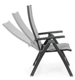 Discount Bizzotto POLTRONA RECLINABILE IN ALLUMINIO PIEGHEVOLE ANTRACITE - CRUISE