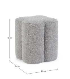 Clearance Bizzotto POUF EFFETTO BOUCLE' GRIGIO - COINTA