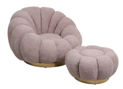 New Bizzotto POUF EFFETTO BOUCLE' ROSA ANTICO - FLOREL