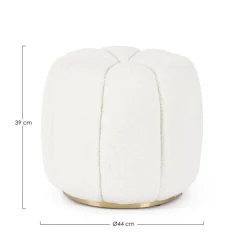 Hot Bizzotto POUF IN TESSUTO BIANCO - KAROLINA