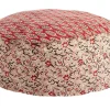 Bizzotto POUF LORIENT ROSSO C-FOGLIA-FIORE D65X25