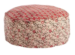 Bizzotto POUF LORIENT ROSSO C-FOGLIA-FIORE D65X25