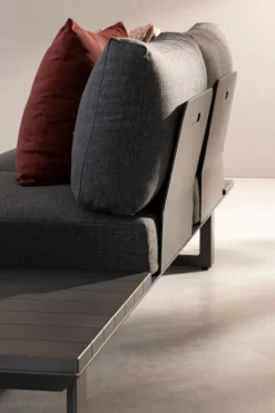 New Bizzotto SALOTTO ANGOLARE IN ALLUMINIO ANTRACITE CX23 - KONNOR