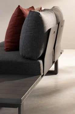 New Bizzotto SALOTTO ANGOLARE IN ALLUMINIO ANTRACITE CX23 - KONNOR