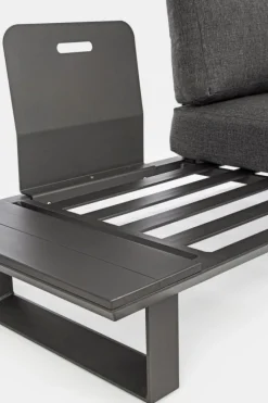 New Bizzotto SALOTTO ANGOLARE IN ALLUMINIO ANTRACITE CX23 - KONNOR