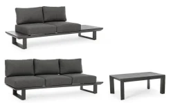 New Bizzotto SALOTTO ANGOLARE IN ALLUMINIO ANTRACITE CX23 - KONNOR