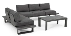 New Bizzotto SALOTTO ANGOLARE IN ALLUMINIO ANTRACITE CX23 - KONNOR
