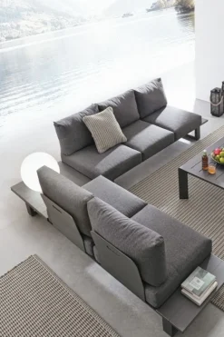 New Bizzotto SALOTTO ANGOLARE IN ALLUMINIO ANTRACITE CX23 - KONNOR