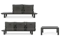 New Bizzotto SALOTTO ANGOLARE IN ALLUMINIO ANTRACITE CX23 - KONNOR