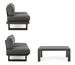 New Bizzotto SALOTTO ANGOLARE IN ALLUMINIO ANTRACITE CX23 - KONNOR