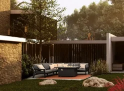 Clearance Bizzotto SALOTTO ANGOLARE IN ALLUMINIO ANTRACITE PG61 - HENDRIX