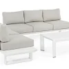 Outlet Bizzotto SALOTTO ANGOLARE IN ALLUMINIO BIANCO CX21 - KONNOR