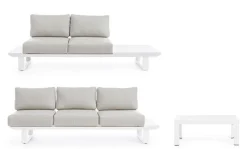 Outlet Bizzotto SALOTTO ANGOLARE IN ALLUMINIO BIANCO CX21 - KONNOR